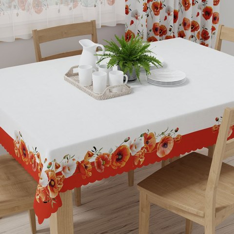 MAKI Obrus wodoodporny, 140x180cm, kolor 001 czerwony z paskiem P00043/KSP/C11/140180/1