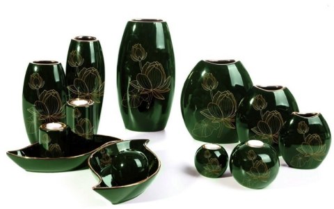 ŚWIECZNIK DEKORACYJNY AMORA2 (1) (FI) 9X8 CM ZIELONY