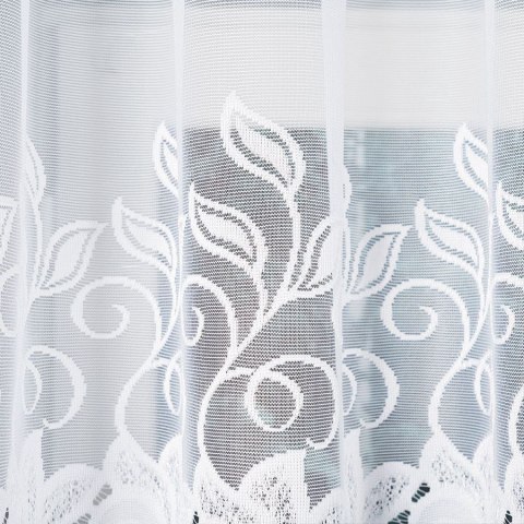 Nowoczesna i elegancka - gotowa żakardowa firanka BASTIA 120x350 cm w kolorze białym