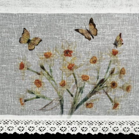 FIRANA GOTOWA FLORA 150X60 CM ŻÓŁTY