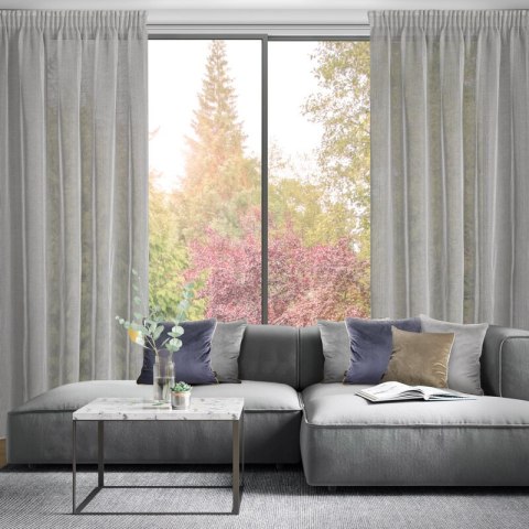 FIRANA GOTOWA KIM 2 NA TAŚMIE 140X300 CM SREBRNY