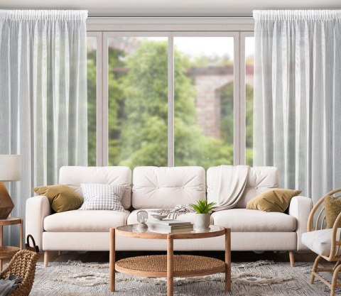 FIRANA GOTOWA KIM NA TAŚMIE 140X300 CM BIAŁY