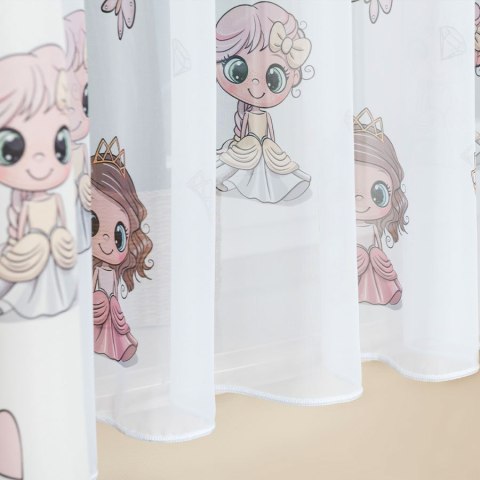 PRINCESS Firanka z ołowianką WOAL, wysokość 157cm, kolor 001 różowy D00086/WOP/001/000157/1