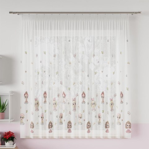 PRINCESS Firanka z ołowianką WOAL, wysokość 157cm, kolor 001 różowy D00086/WOP/001/000157/1