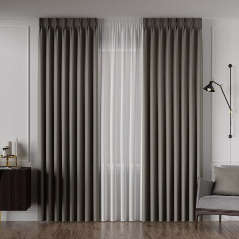 RUFUS Tkanina dekoracyjna dwustronna, wysokość 320cm, kolor 664 szarobrązowy TD0017/TDP/664/000320/1