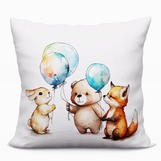 ZWIERZACZKI Poduszka z wypełnieniem silikonowym, MICROFIBRA, 40x40cm, kolor 001 biały T00005/SIL/001/040040/1