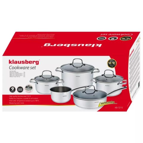 Zestaw garnków stalowych (9 el.) Klausberg KB-7215