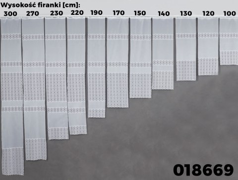 Firanka żakardowa 018869 wysokość 150 cm kolor biały