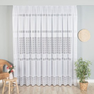 Firanka żakardowa na metry 018869 wysokość 230 cm kolor biały