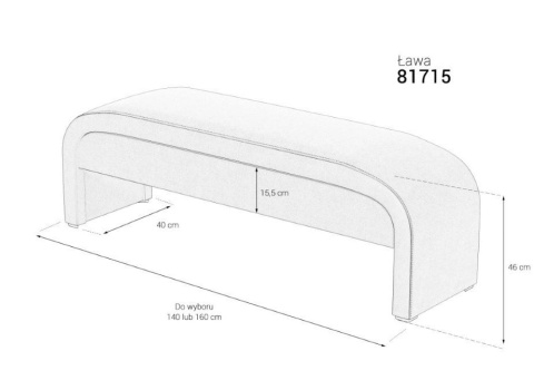 Ława tapicerowana 81715 140cm (tkanina gr.1)