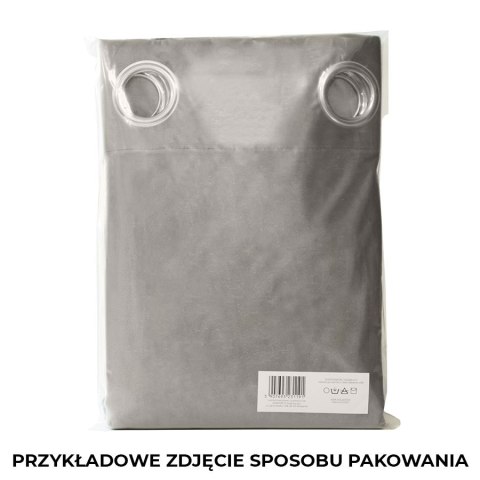 VELVI Zasłona gotowa na przelotkach, szerokość 140 x wysokość 250cm, kolor 001 ciemny beżowy VELVI0/ZGP/001/140250/1