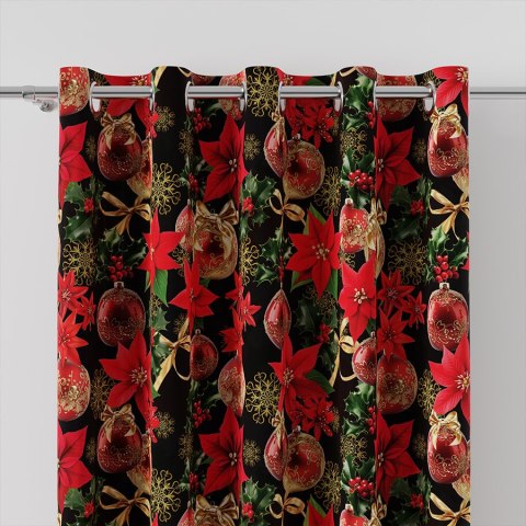 ZŁOTE BOMBKI Tkanina dekoracyjna NINA WODOODPORNA, 160cm, kolor 001 czerwono czarny DBN172/NIW/001/160000/1