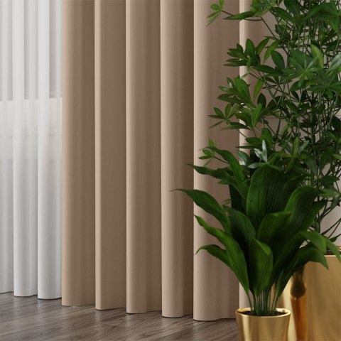 GRETA Tkanina dekoracyjna typu blackout, wysokość 320cm, kolor 004 beżowy 004204/TDP/004/000320/1