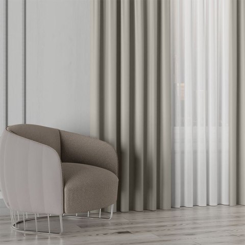 GRETA Tkanina dekoracyjna typu blackout, wysokość 320cm, kolor 010 szaro-beżowy 004204/TDP/010/000320/1