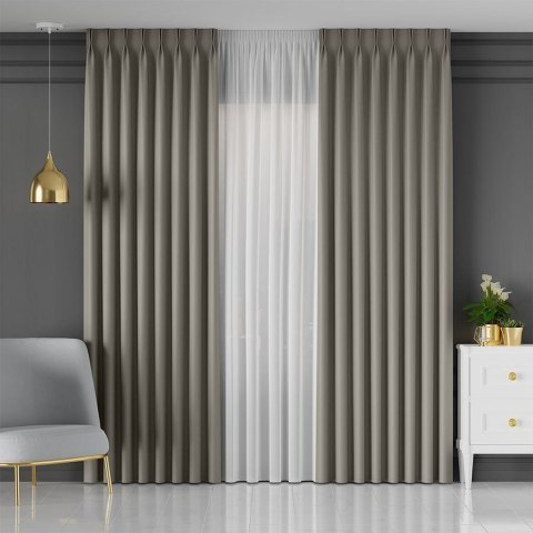 GRETA Tkanina dekoracyjna typu blackout, wysokość 320cm, kolor 011 szary 004204/TDP/011/000320/1