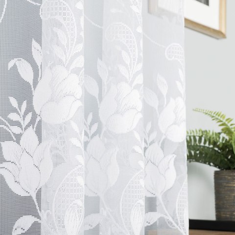 Firanka żakardowa na metry 005189 wysokość 155 cm kolor biały