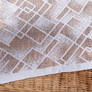 Firanka żakardowa ze wzorem pasowym, wysokość 250cm, kolor 001 biały, wzór 910005