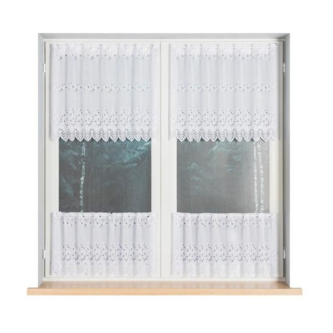 Zazdrostka żakardowa na metry 018534 wysokość 40 cm kolor biały