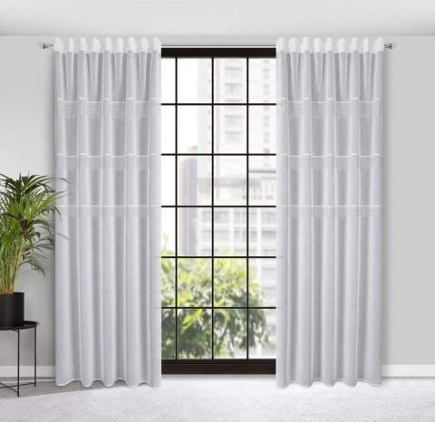 FIRANA GOTOWA INES NA TAŚMIE 140X270 CM BIAŁY