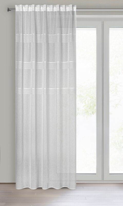 FIRANA GOTOWA INES NA TAŚMIE 140X270 CM BIAŁY