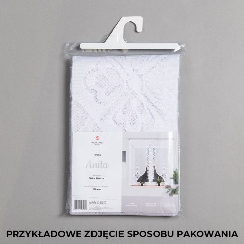 ANITA Firanka żakardowa gotowa, szerokość 160 x wysokość 160cm, kolor 001 biały 019385/FBL/001/160160/1