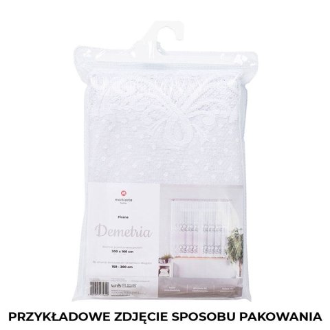 DEMETRIA Firanka żakardowa gotowa na prosto, szerokość 300 x wysokość 160cm, kolor 001 biały 017480/FBP/001/300160/1