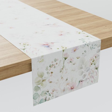 POLINA Bieżnik MILAS obszyty listwą, 38x160cm, kolor 001 różowy P00128/KSP/L01/038160/1