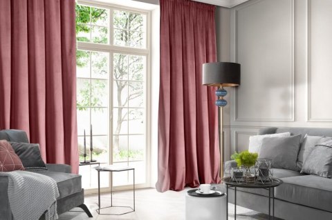 ZASŁONA GOTOWA D91 ROSA NA TAŚMIE CIEMNORÓŻOWY