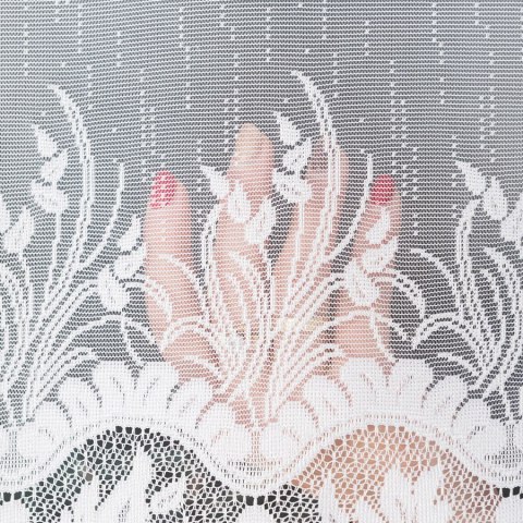 Firanka żakardowa na metry ze wzorem na samym dole wysokość 160cm kolor biały, wzór 018864