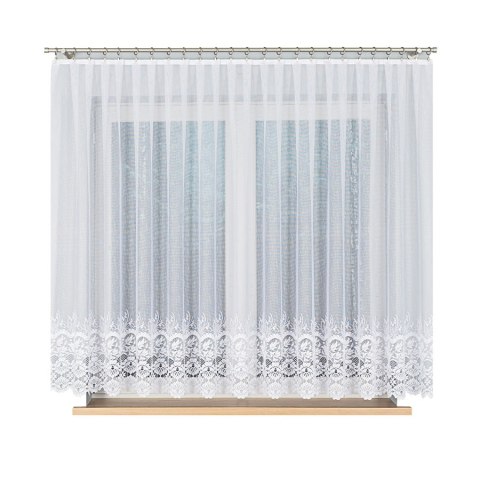 Firanka żakardowa na metry ze wzorem na samym dole wysokość 160cm kolor biały, wzór 018864