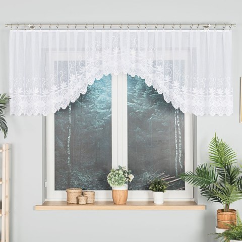 Elegancka firanka gotowa żakardowa JOWITA 80x400 cm - idealna ozdoba w kolorze białym