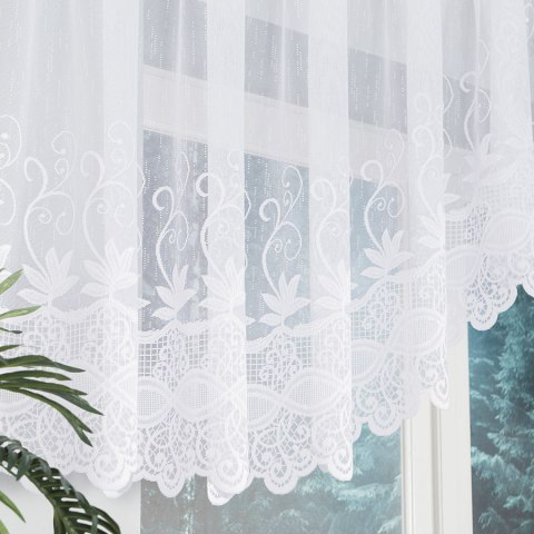 Firanka gotowa żakardowa JOWITA 80x400 cm - subtelność i klasyka w kolorze białym