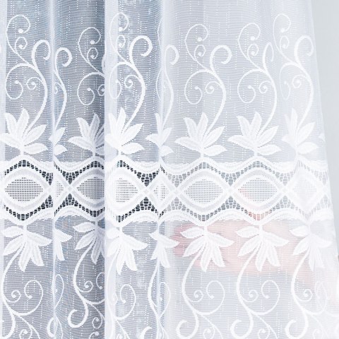 Stwórz przytulną atmosferę w swoim domu z firanką gotową żakardową JOWITA 80x400 cm w kolorze białym