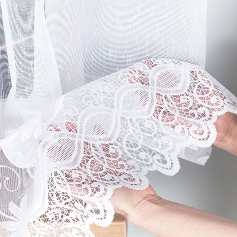 Firanka gotowa żakardowa JOWITA 80x400 cm - doskonałe wykończenie każdego okna w kolorze białym