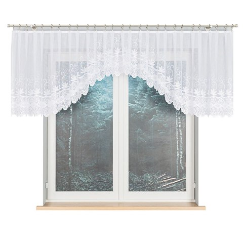 Podkreśl swoje wnętrze elegancką firanką gotową żakardową JOWITA 80x400 cm w kolorze białym