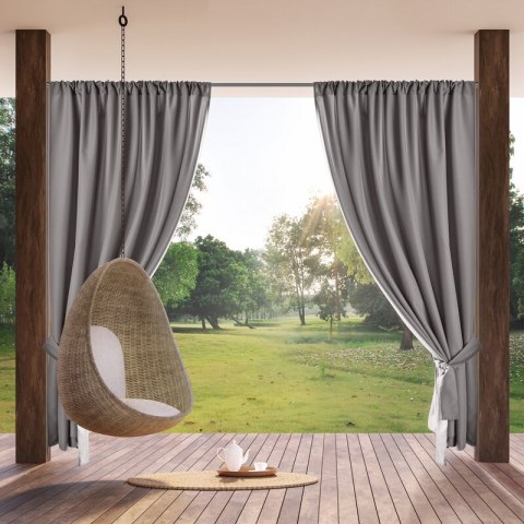 ZASŁONA GOTOWA GARDEN NA TAŚMIE 155X200 CM STALOWY