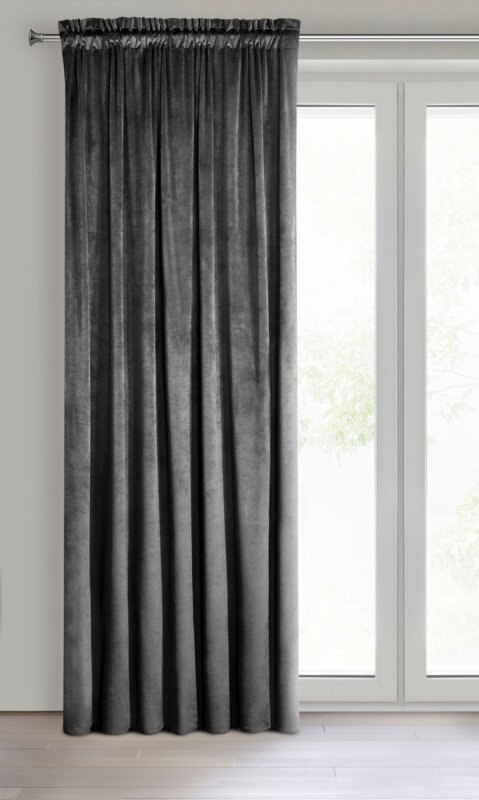 ZASŁONA GOTOWA D91 ROSA NA TAŚMIE CZARNY