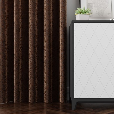 MADELINE Tkanina dekoracyjna, wysokość 300cm, kolor 017 czekoladowy brązowy 374165/TZP/017/000300/1