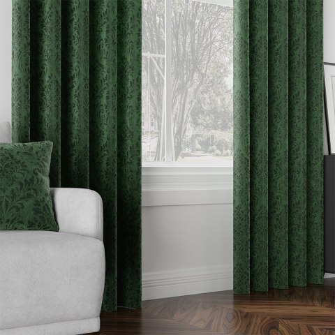 MADELINE Tkanina dekoracyjna, wysokość 300cm, kolor 030 ciemny zielony 374165/TZP/030/000300/1