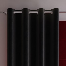 VELVI Zasłona gotowa na przelotkach, szerokość 140 x wysokość 260cm, kolor 111 czarny VELVI0/ZGP/111/140260/1