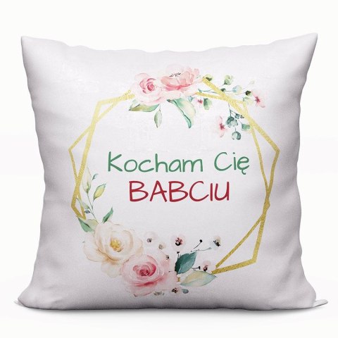 KOCHAM CIĘ BABCIU Poszewka dekoracyjna VELVET, 40x40cm, kolor 001 biały P00107/POP/001/040040/1