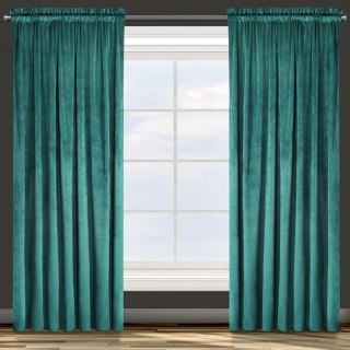 ZASŁONA GOTOWA D91 ROSA NA TAŚMIE 140 X 270 CM CIEMNOTURKUSOWY