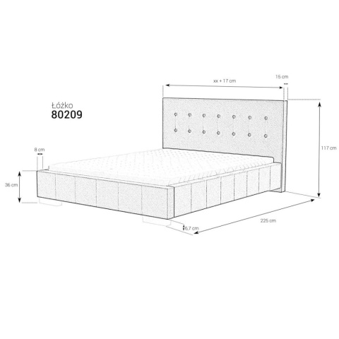 Łóżko tapicerowane 80209 80x200 cm