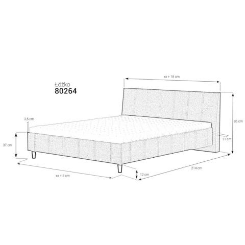 Łóżko tapicerowane 80264 80x200 cm