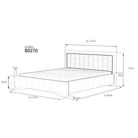 Łóżko tapicerowane 80270 90x200 cm