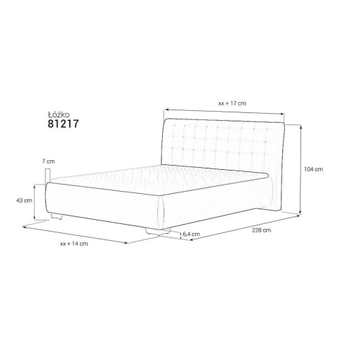 Łóżko tapicerowane 81217 80x200 cm