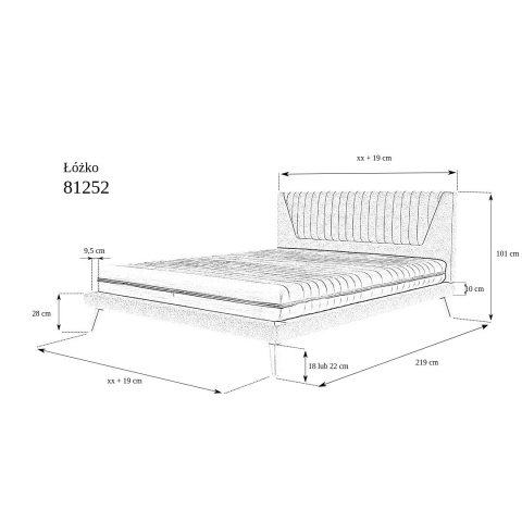 Łóżko tapicerowane 81252 80x200 cm