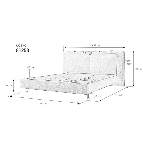 Łóżko tapicerowane 81258 120x200 cm
