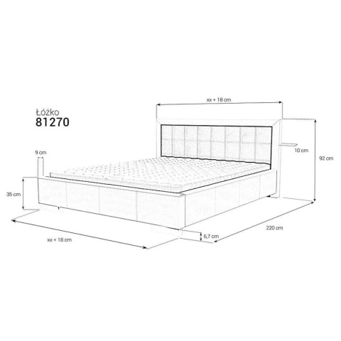 Łóżko tapicerowane 81270 80x200 cm