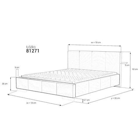 Łóżko tapicerowane 81271 90x200 cm